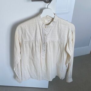 Cream Button-Up Blouse